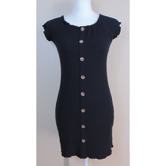 Y2K Black Grunge Dress Womens Size Medium 7 9 Glam Fitted Sheath No Boundaries - Picture 1 of 9